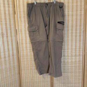 BC Clothing Men's 2X X32 Pants Shorts Convertible Cargo Brown Activewear Hiking